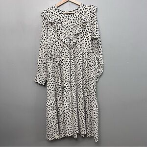 412 Style Lab Black And White Animal Print Tiered Dress Size 14